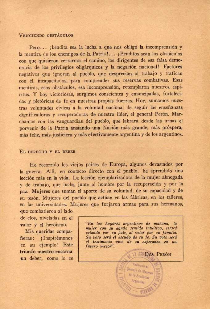 LA MUJER YA PUEDE VOTAR